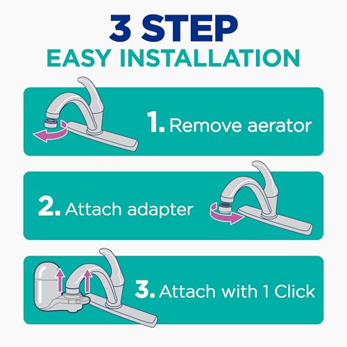 Faucet Water Filter System Chrome - Lead & Microplastic Reduction, Easy Install, Lasts 100 Gallons - PUR Plus