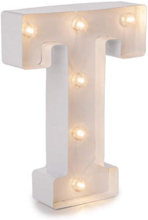 Silver Metal Marquee Letter J - 9.87” Tall Galvanized Decor for Events & Home