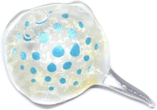 Sky Blue Handmade Mini Stingray Figurine - Blown Glass Ocean Decor & Collectible Gift