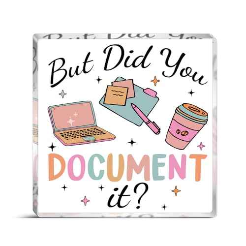 Office Decor Gift For Man Women Acrylic Square Sign Funny Decorative Plaque Office Desk Accessories But Did You Document It Desk Decorations For Home Shelf Boss's day gifts