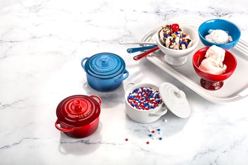 Le Creuset Marseille Mini Cocottes Set of 4, 8 oz Stoneware with Cookbook