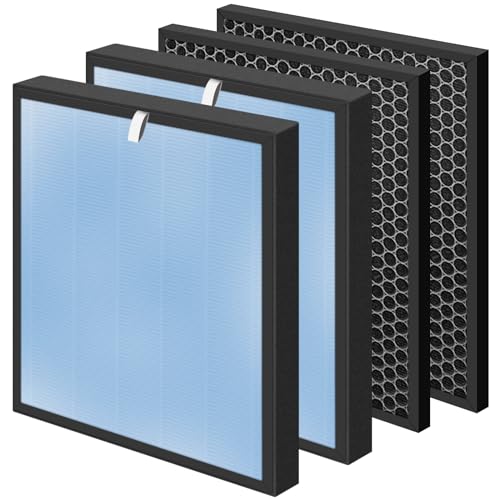 Pulluty HEPA Filter Replacement Set for Air Purifier HSP001 - 2 Pack with Activated Carbon Pre-Filters - Variation of 2 Combo Sets