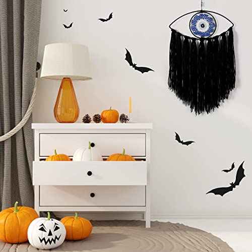 Holmgren Evil Eye Dream Catcher - Black Dream Catchers for Bedroom, Evil Eye Wall Hanging for Witch Dark Decor, Gothic Wall Decorations, Ornament Craft Gift(Black)