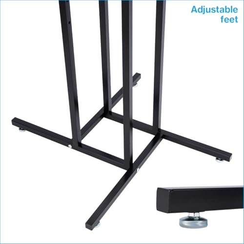 Black 4-Way Adjustable Clothing Rack with Slanted Arms for Retail & Home Display