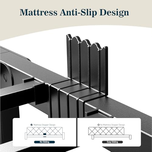 Full Size 14-Inch Heavy Duty Metal Bed Frame - No Squeaking, Anti-Slip, Supports Up to 3500LBS - Variation: 14inch / Full