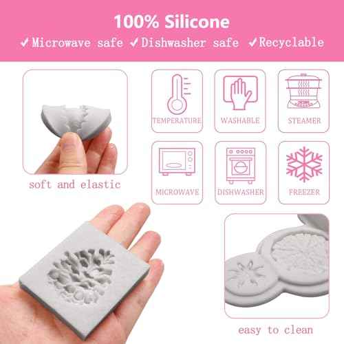 Pine Nut Chocolate Molds, Christmas Pinecone Holly Leaf Silicone Molds, Lemon Slices Spices Star Anise Cinnamon Fondant Molds for Cake Decoration Dessert Plaster Clay Resin Set of 4