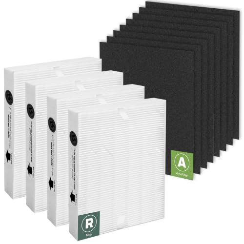 Pulluty Replacement Air Purifier Filters for Honeywell HPA100 & More, HEPA & Activated Carbon Set