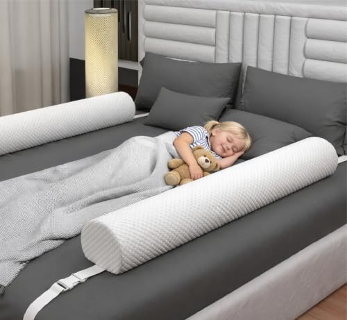 [1-Pack] Toddler Bed Bumper with Adjustable Straps - Fits Full, Twin, Queen & King Beds