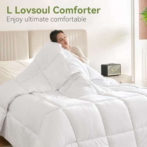 Queen Comforter Duvet Insert 90x90 Inches - All Season Down Alternative White