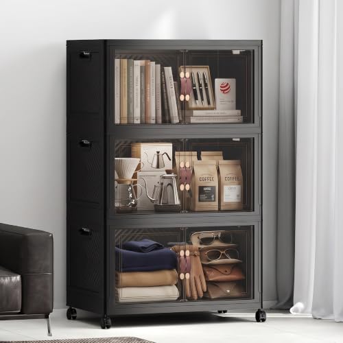 UAMFURI Stackable Storage Bins with Lids, 330QT Lockable Cabinet
