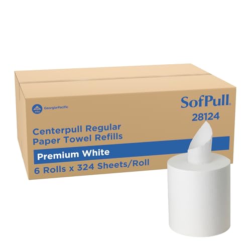 Georgia-Pacific SofPull Centerpull Paper Towel Refill - Premium 324 Sheets, 6 Rolls, White