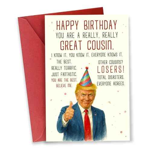 Birthday Card for Cousin, Humor Cousin Greeting Cards on Christmas, Birthday, Mothers Day, Heartfelt Message for Women from Niece Nephew, Decorations for Woman, Premium Quality
