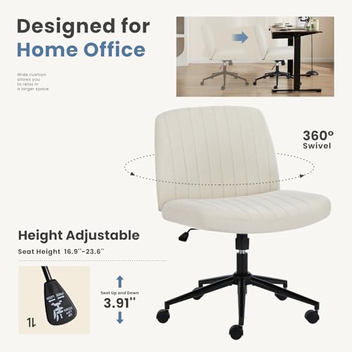 Ivory DUMOS Cross Legged Vanity & Office Chair - Home & Office Use