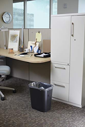 7-Gallon Black Wastebasket - Commercial Trash Bin Pack of 4 - Durable & Stackable