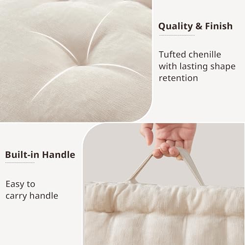 Intelligent Design Ivory Square Floor Pillow 24x24 Meditation Cushion