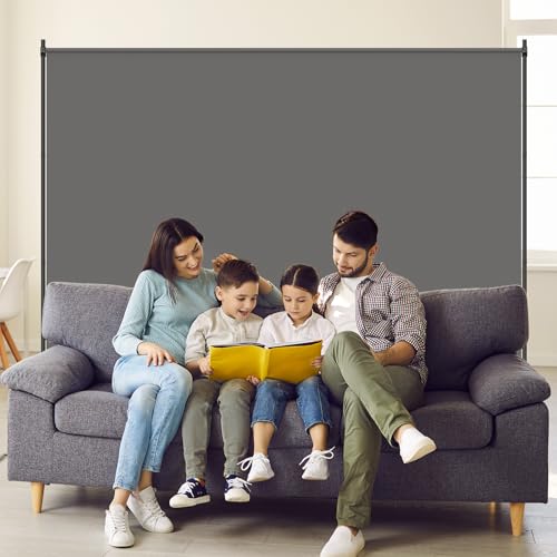 Gray Room Divider 72x72 Inch Privacy Screen Freestanding Partition Wall for Room Separation