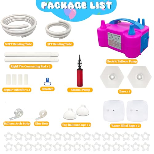 Balloon Arch Kit with Electric Pump & Reusable Frame for Parties & Events