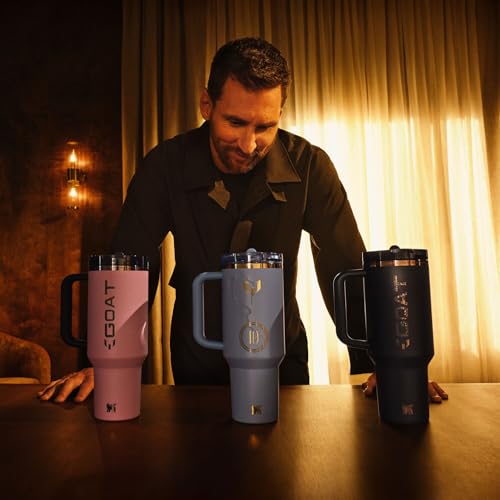 40 oz Stanley Quencher ProTour Flip Straw Tumbler Messi Goat Black