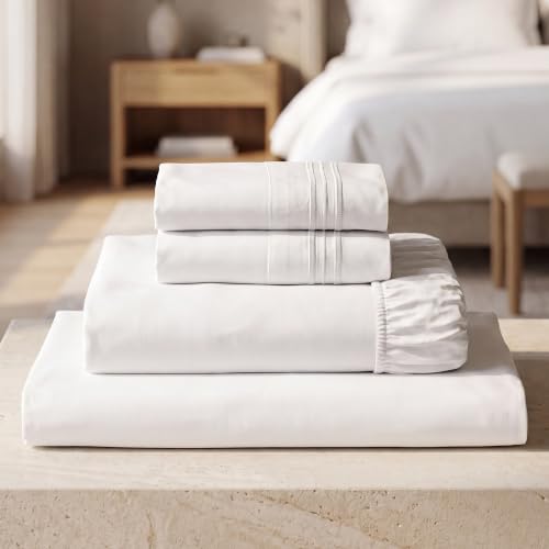Mellanni 4-Piece King White Ultra Soft Microfiber Sheet Set - Iconic Collection, 16 Inch Pocket
