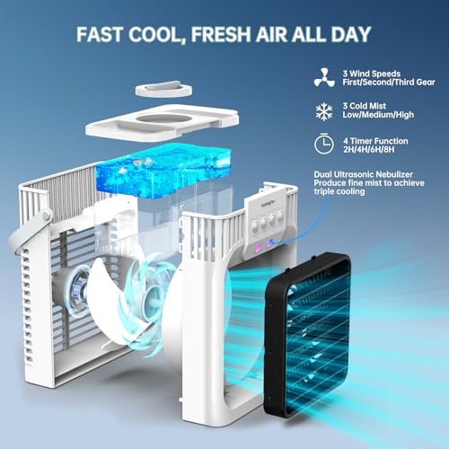Portable Air Conditioenrs, Evaporative Cooler with Remote Control,