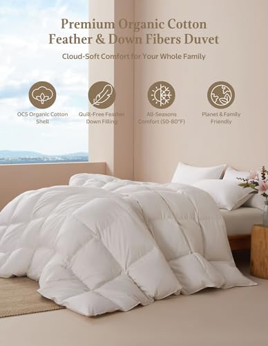 Oversized King Goose Feather Down Comforter - Ivory, Hypoallergenic & Cloud-Like
