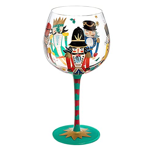 Nutcracker Balloon Wine Glass 20 oz - Hand Painted Christmas Gift