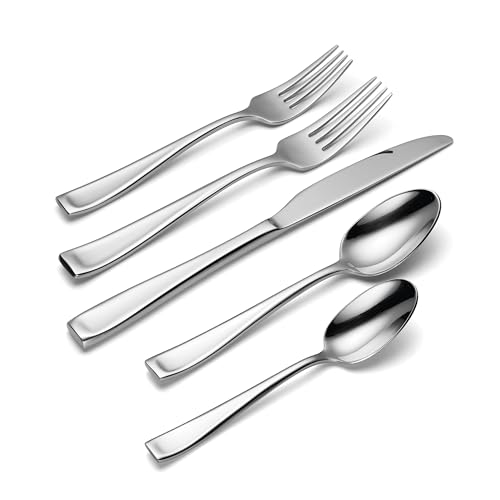 20-Piece Flatware Set for 4 - Mirror Finish Stainless Steel Dinnerware