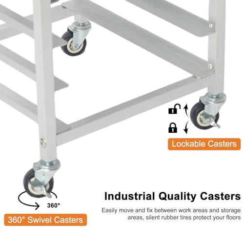 Lopeztek 10-Tier Sheet Pan Rack with Wheels for Home Kitchen Baking & Cooling - Variation: Rack