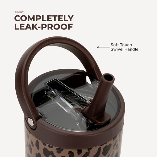 HydroJug Sport 32 oz Insulated Stainless Steel Water Bottle - Brown Leopard