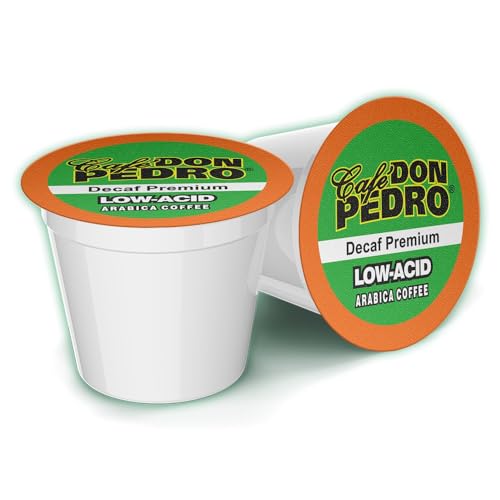 Cafe Don Pedro 72 Low Acid Decaf Coffee Pods for Keurig - Arabica Breakfast Blend