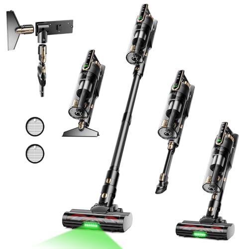 Cordless Self-Standing Vacuum Cleaner - Lightweight Stick Cleaner with 50-Minute Runtime & Powerful Suction - Black
