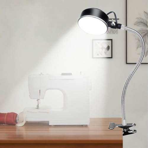 Silver Clamp Light with Bright 2000 Lumens LED for Workshop & Small Area Tasks - Flexible & Strong Clip