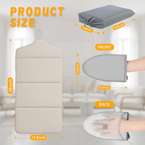 Foldable Steam Board with Ironing Glove and Storage Bag 36" x 16"