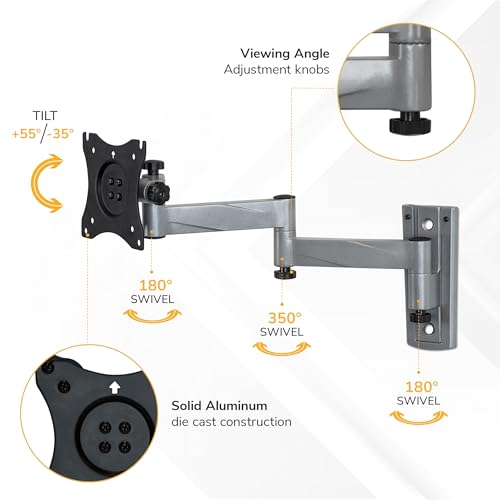 Full Motion RV TV Wall Mount with Locking Arm - Outdoor Indoor 19-43 Inch