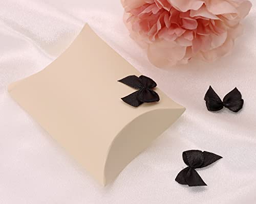 Shapenty Black Mini Satin Ribbon Bows 2.5cm for Crafts & Decorations, 60PCS
