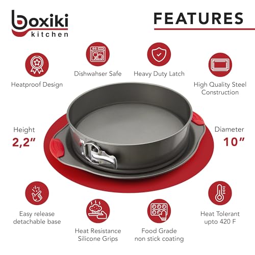 10-Inch Nonstick Springform Pan with Leakproof Seal & Removable Bottom for Cheesecake & Baking