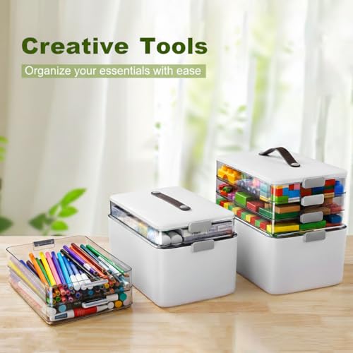 MOPALL 4-Tier Craft Organizer Storage Box for Art Supplies & Sewing