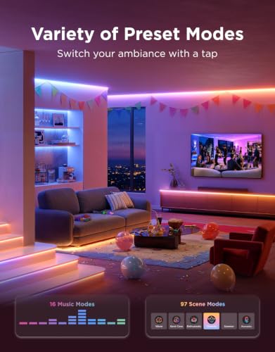 Govee COB LED Strip Lights 2 RGBIC 16.4ft Bright Color-Changing Ambient Light