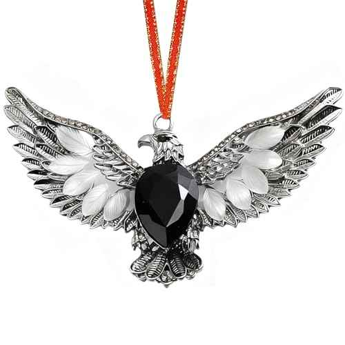 Eagle Christmas Ornament Metal Eagle Ornaments for Christmas Tree Car Eagle Decoration Pendant Black Eagle Ornaments for Xmas Birthday Party Decor Eagle Ornament Boys Men Eagle Lover Gifts