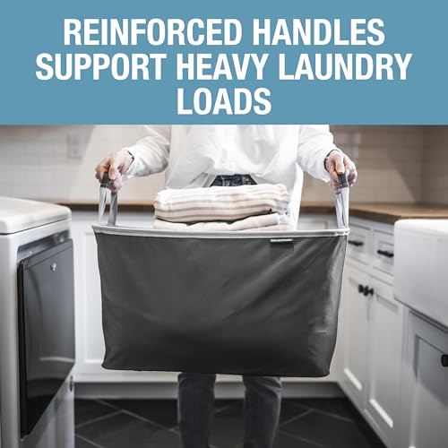Collapsible Laundry Basket 2 Pack - Black & Gray, Space-Saving Design