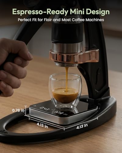 Maestri House Espresso Coffee Scale with Timer - Black & Silver, 0.1g Precision