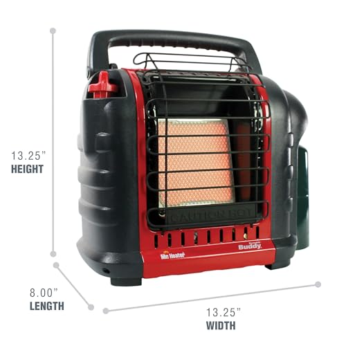 Red Portable Mr. Heater Buddy 9,000 BTU Propane Radiant Heater for Indoor & Outdoor Use