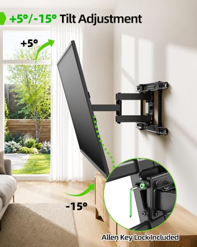 42-84 Inch TV Wall Mount with Tilt Swivel Extension for Wood Studs up to 110lbs