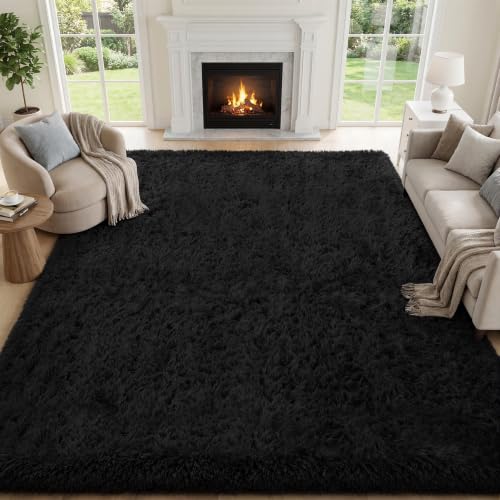 PLHXFR 8x10 Area Rugs Living Room: Fluffy Bedroom Rug Shag Carpet