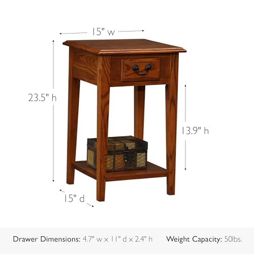 End Table - Square, 15 Inch, Medium Oak - Haven Ridge by Leick Home