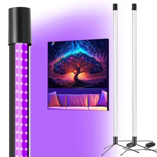 Waygor 2 Pack 4ft Black Light Bar 395-405nm UV LED for Glow Party Halloween