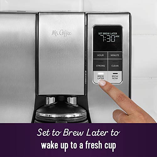 Mr. Coffee 10-Cup Programmable Coffee Maker with Thermal Carafe & Strong Brew, Stainless Steel