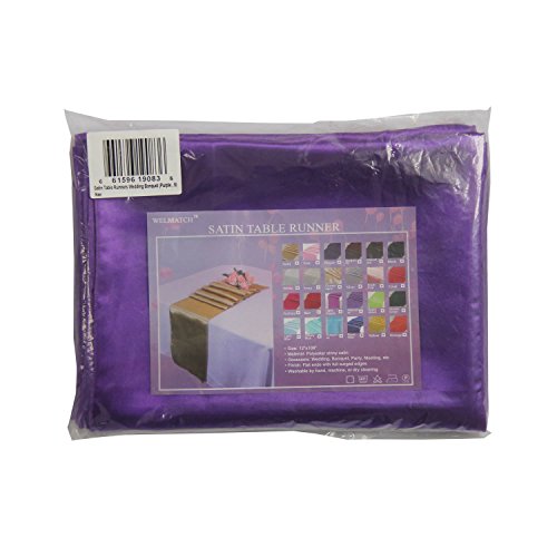 Dark Purple Satin Table Runners Wedding Party - 5 pcs Banquet Event