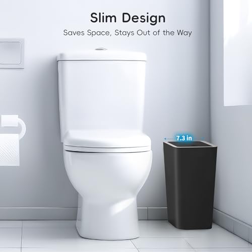 Lysam 4 Gallon Trash Can Pack of 3 with Lid & Bags - Black, White, Grey