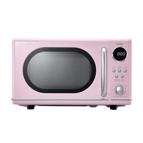 Retro Countertop Microwave Oven 0.7 Cu Ft 700W Pink